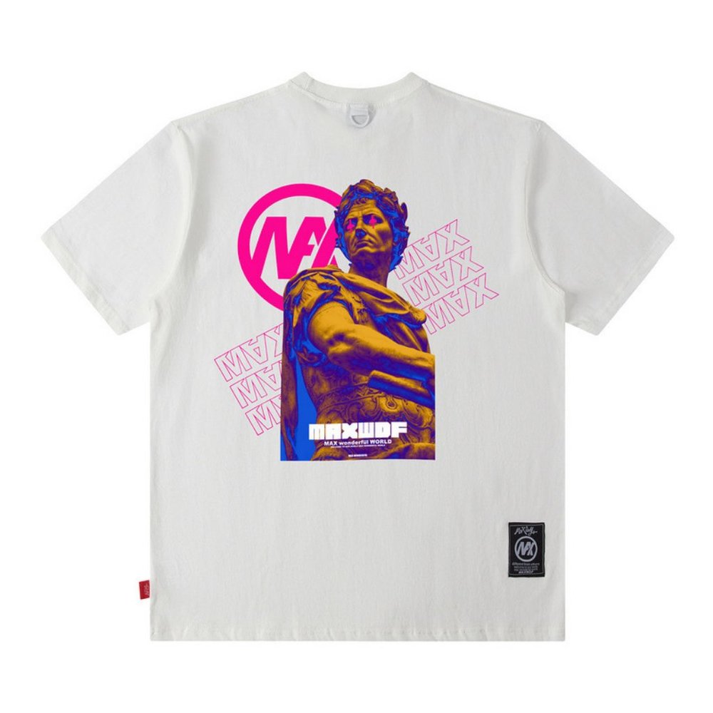 Hip-hop reflective letters personalized printed short-sleeved t-shirt